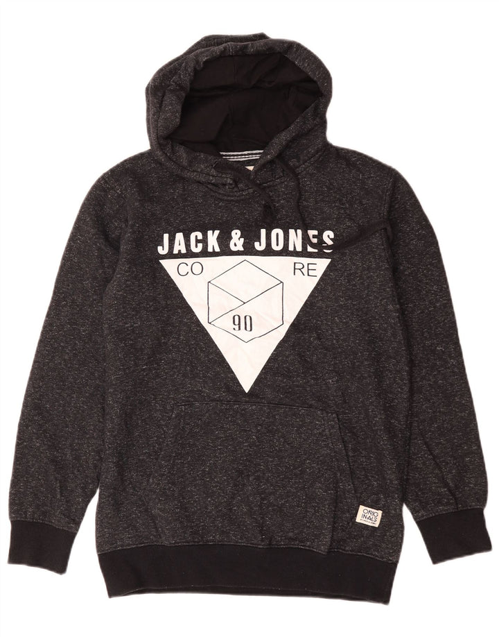 Jack & Jones Grafisk hættetrøje til mænd Medium Sort Flecked