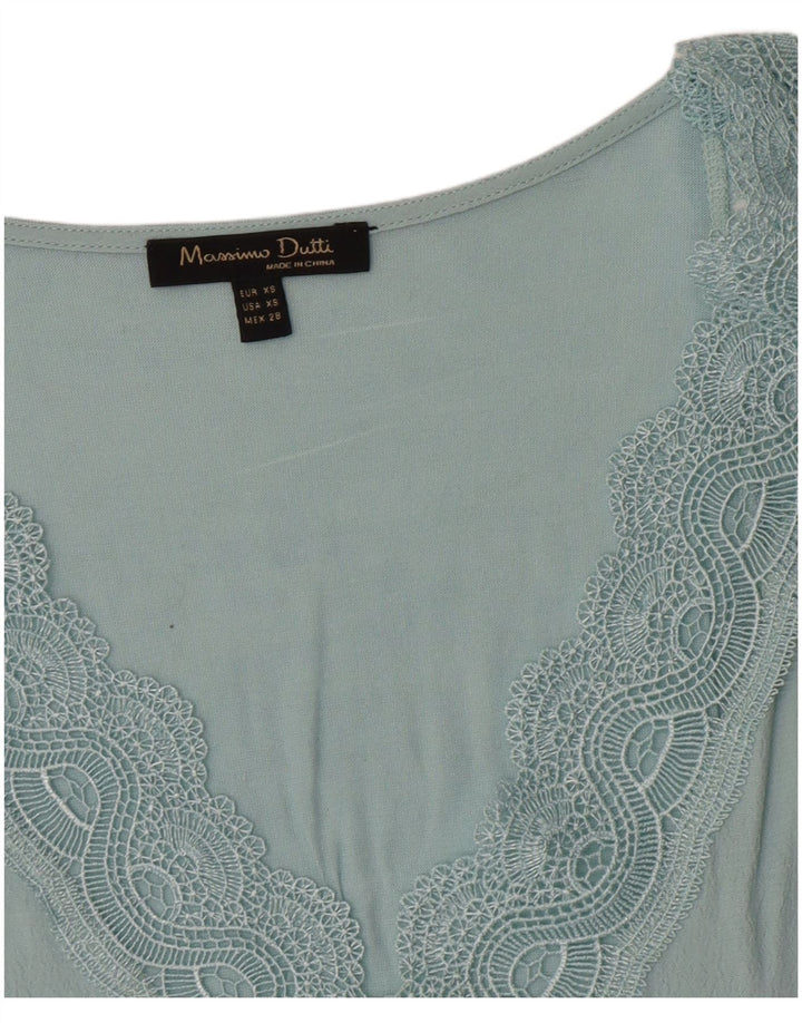 Massimo Dutti Dame ærmeløs bluse Top UK 6 XS Blå
