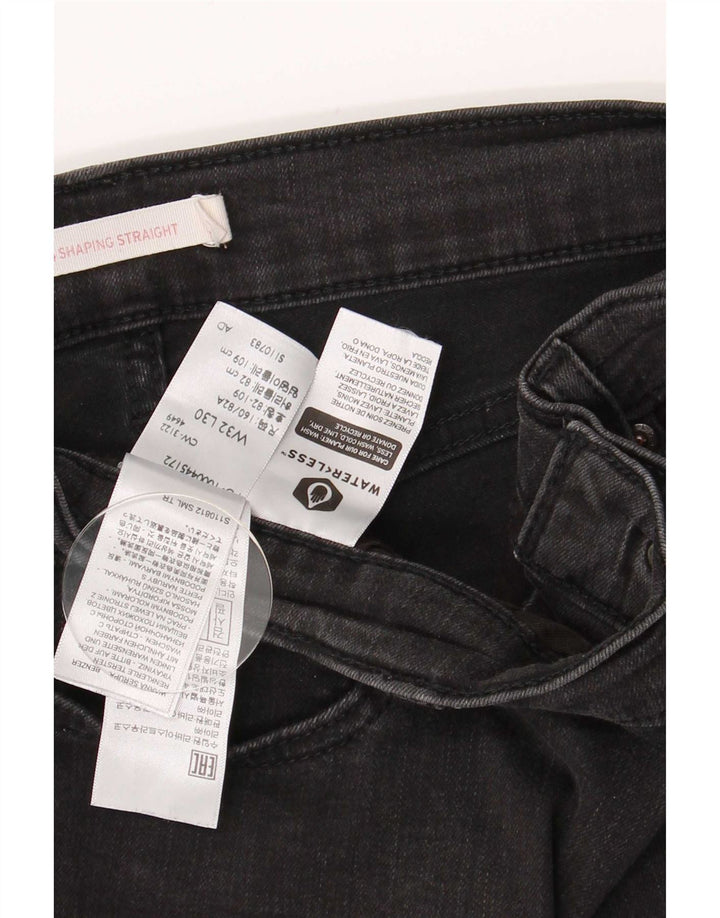 Levi's Womens 314 Shaping Straight Jeans W32 L30 Sort bomuld