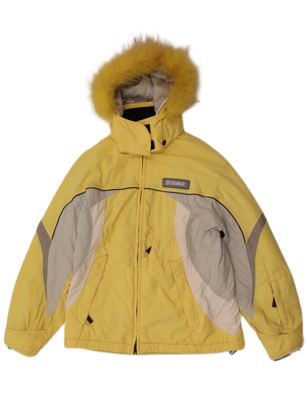 Colmar Skijakke med hætte til kvinder EU 42 XL Gul Colourblock Polyamid