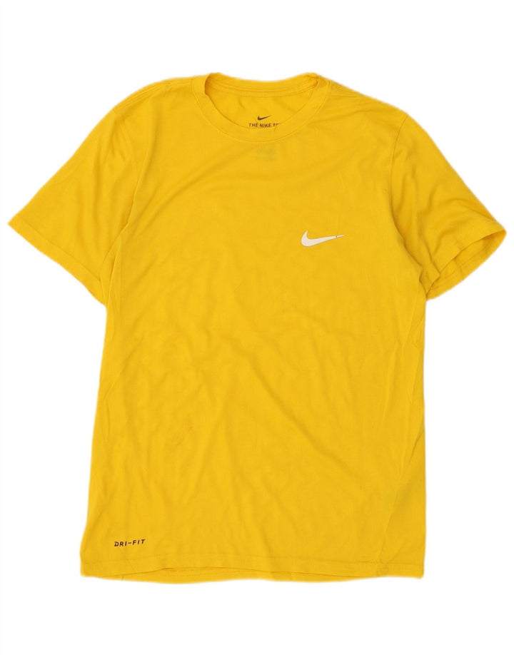 Nike Herre Dri Fit T-Shirt Top Lille Gul Polyester