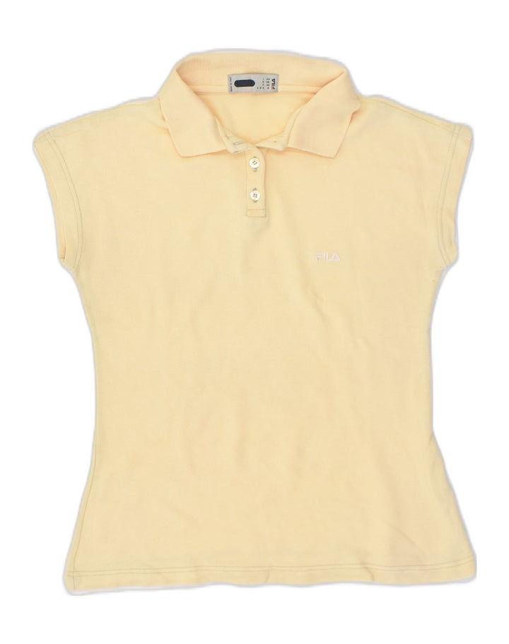 FILA Womens Sleeveless Polo Shirt US 8 Medium Beige | Vintage Fila | Thrift | Second-Hand Fila | Used Clothing | Messina Hembry 