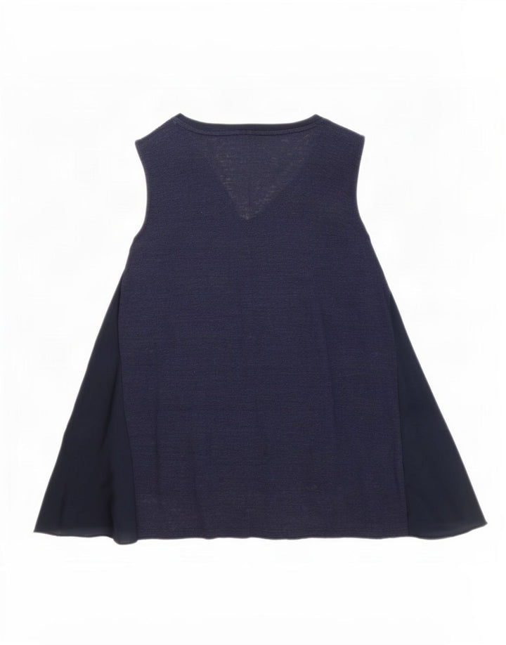 Phase Eight Dame Tunika Top UK 14 Medium Navy Blue Linen