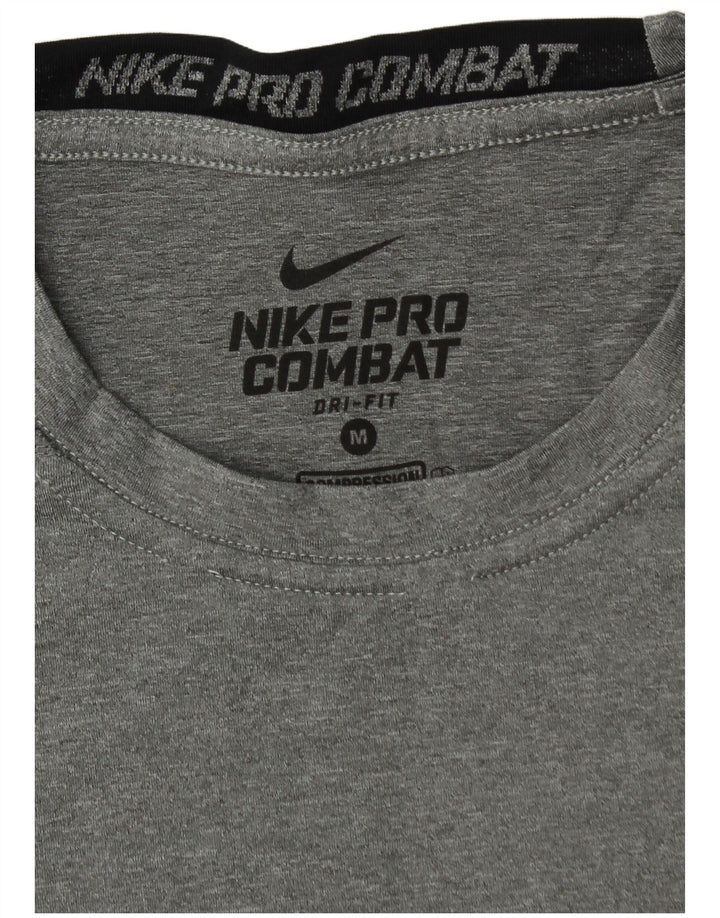 NIKE Womens Dri Fit Vest Top UK 12 Medium Grey Polyester