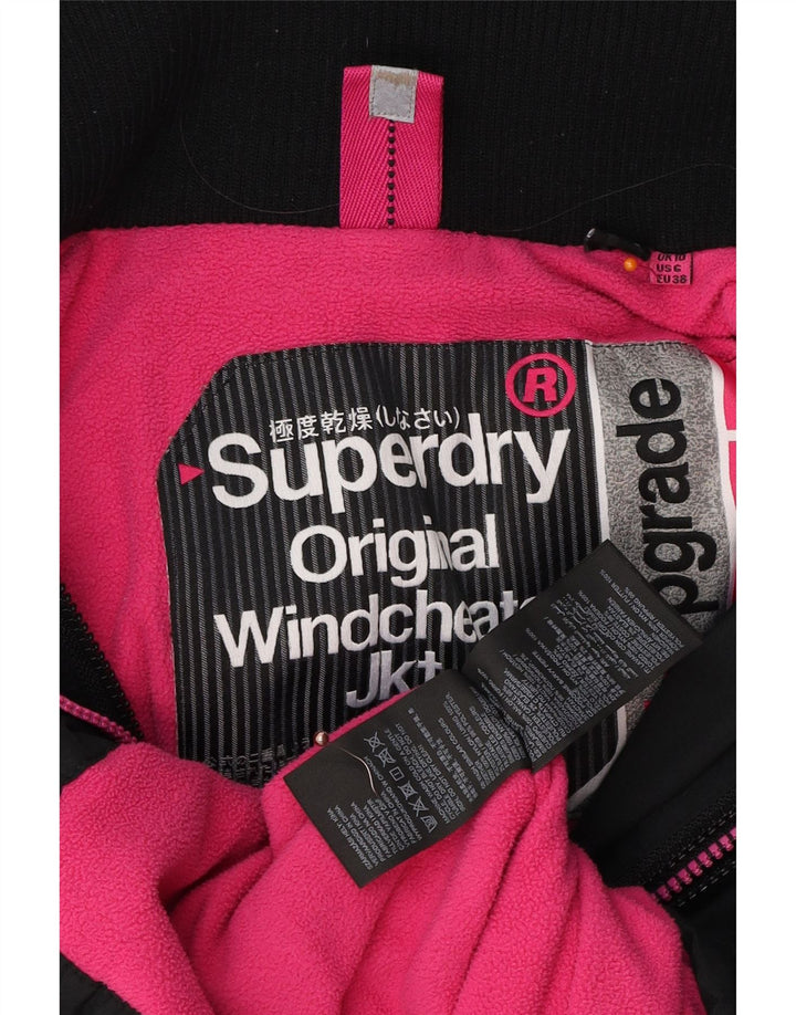 SUPERDRY Dame Oversized Windbreaker Jacket UK 10 Small Black