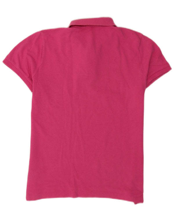 Ralph Lauren Dame Skinny Polo Shirt UK 16 Large Pink Bomuld