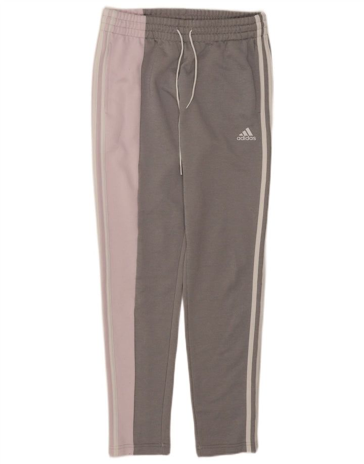 Adidas træningsdragtsbukser til kvinder UK 8/10 Small Grey Colourblock Polyester