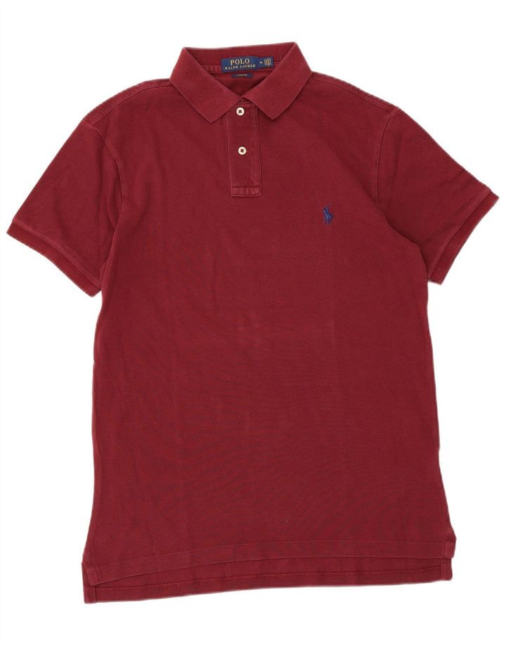 POLO RALPH LAUREN Herre Slim Fit Polo Shirt Medium Maroon Bomuld
