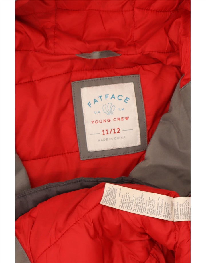 Fat Face drenge hættepolstret jakke 11-12 år Grå Colourblock Polyester
