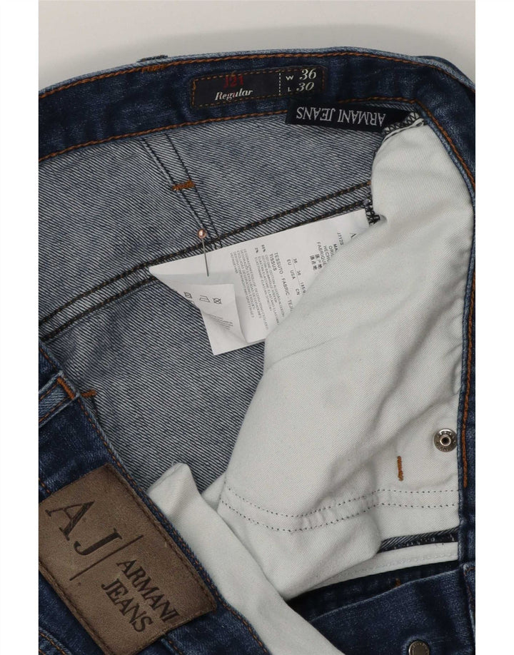 Armani Herre Regular Straight Jeans W36 L30 Blå Bomuld