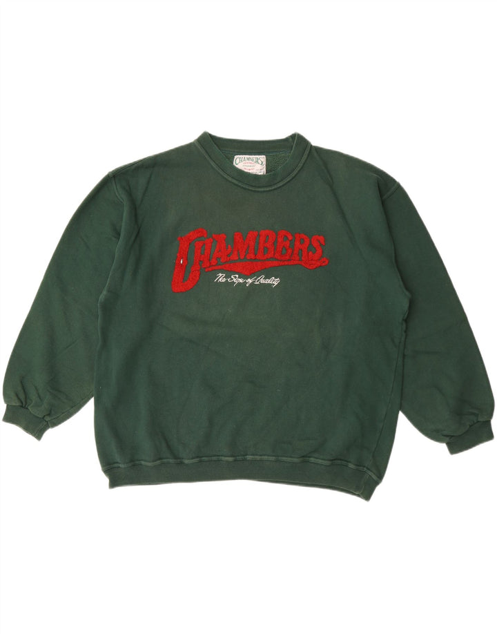 Chambers Herre Grafisk Sweatshirt Jumper Stor Grøn Bomuld