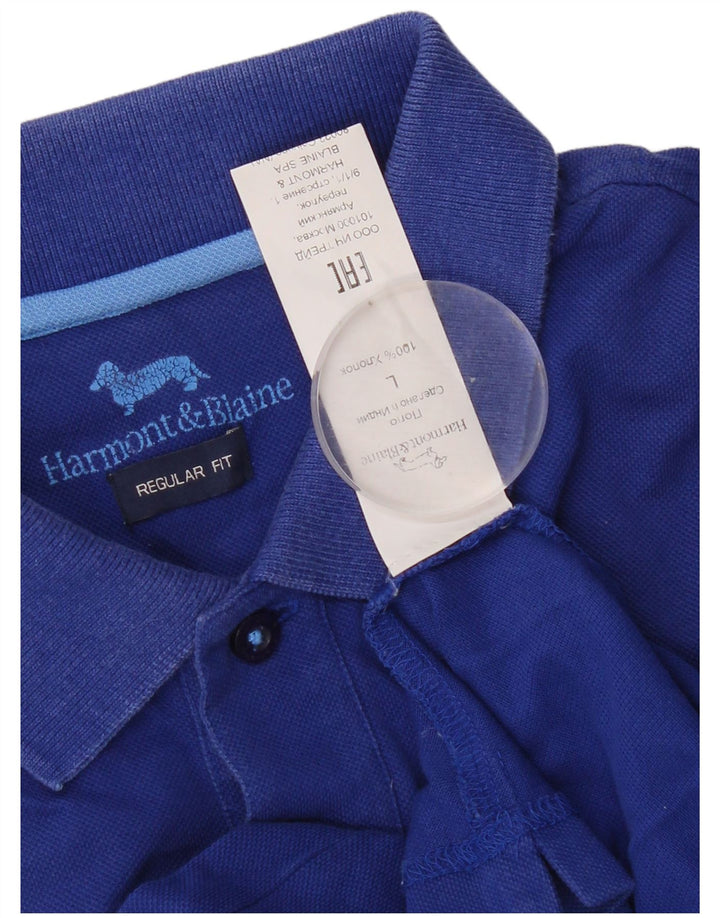 Harmont & Blaine Herre Regular Fit Polo Shirt Large Blue