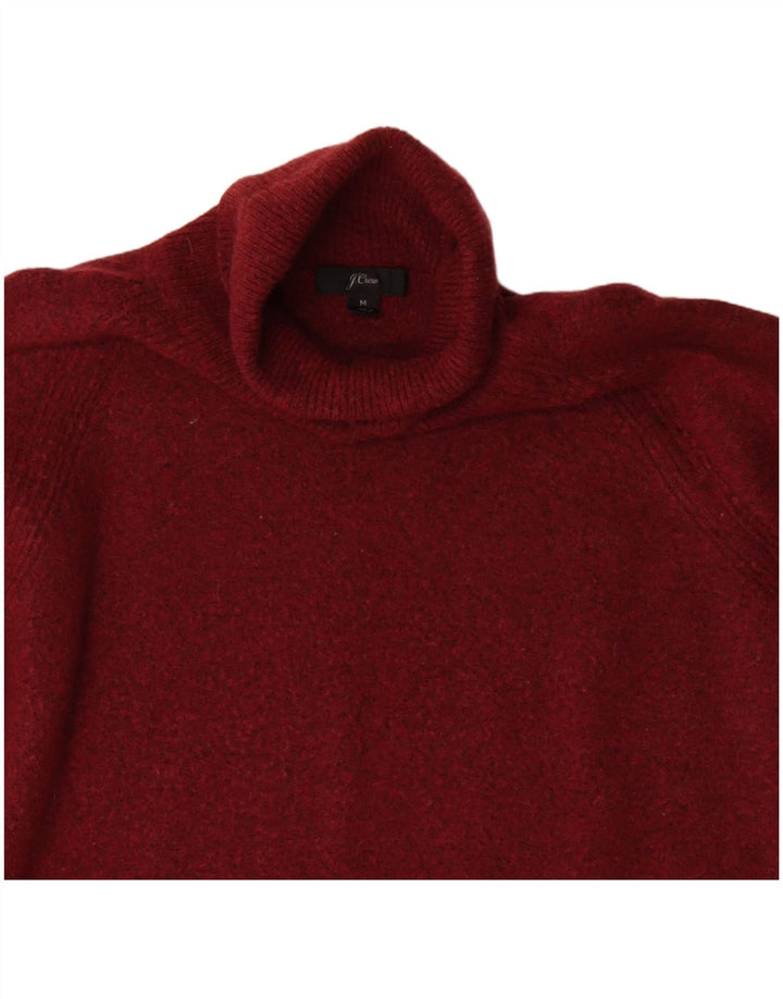 J. Crew Dame Roll Neck Jumper Sweater UK 14 Medium Maroon Nylon
