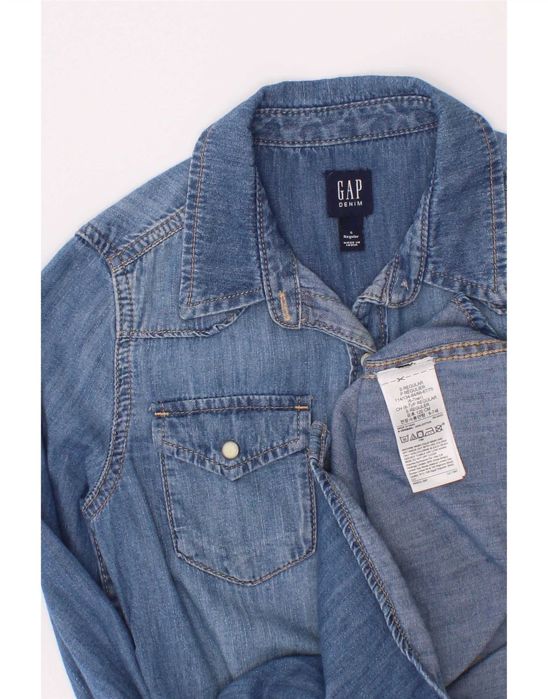 Gap Girls Denimskjorte 6-7 år Lille blå bomuld