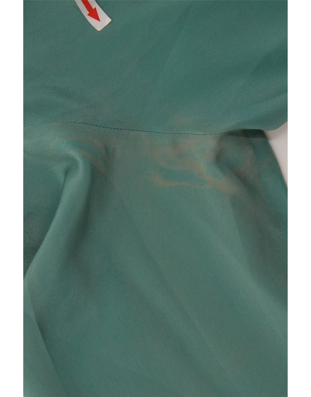 VINTAGE Dame Front Tie Langærmet bluse Top UK 16 Large Green Silk