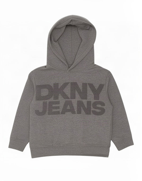 Dkny Boys Graphic Hoodie Jumper 2-3 År Grå Flecked Bomuld