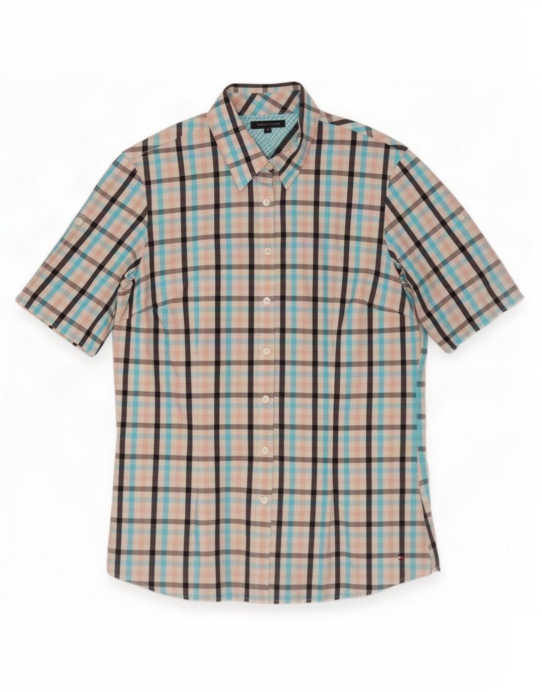 Tommy Hilfiger Kortærmet Dameskjorte US 8 Medium Multicolored Gingham