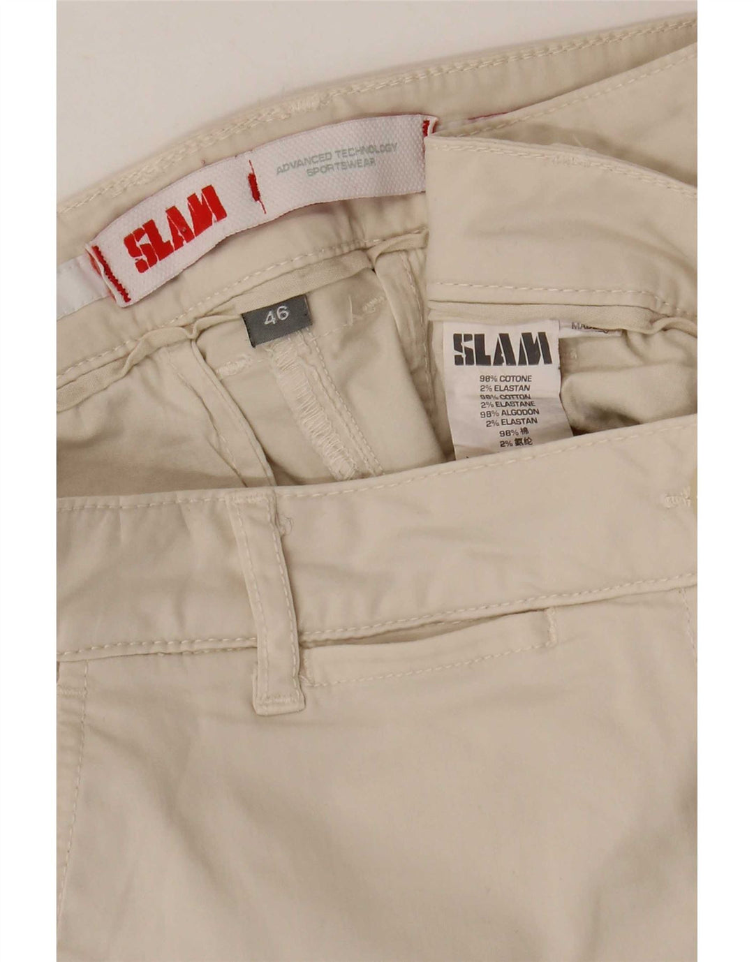 Slam Dame Chino Shorts IT 46 Large W32 Beige Bomuld