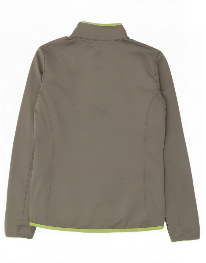 Champion Womens Zip Neck Pullover Træningsdragt Top UK 12 Medium Grey Polyester