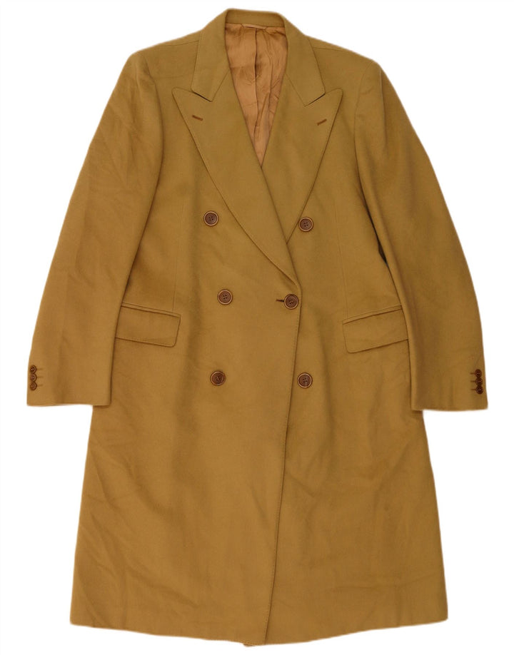 Vintage Dame Dobbeltradet Frakke UK 14 Medium Khaki Wool