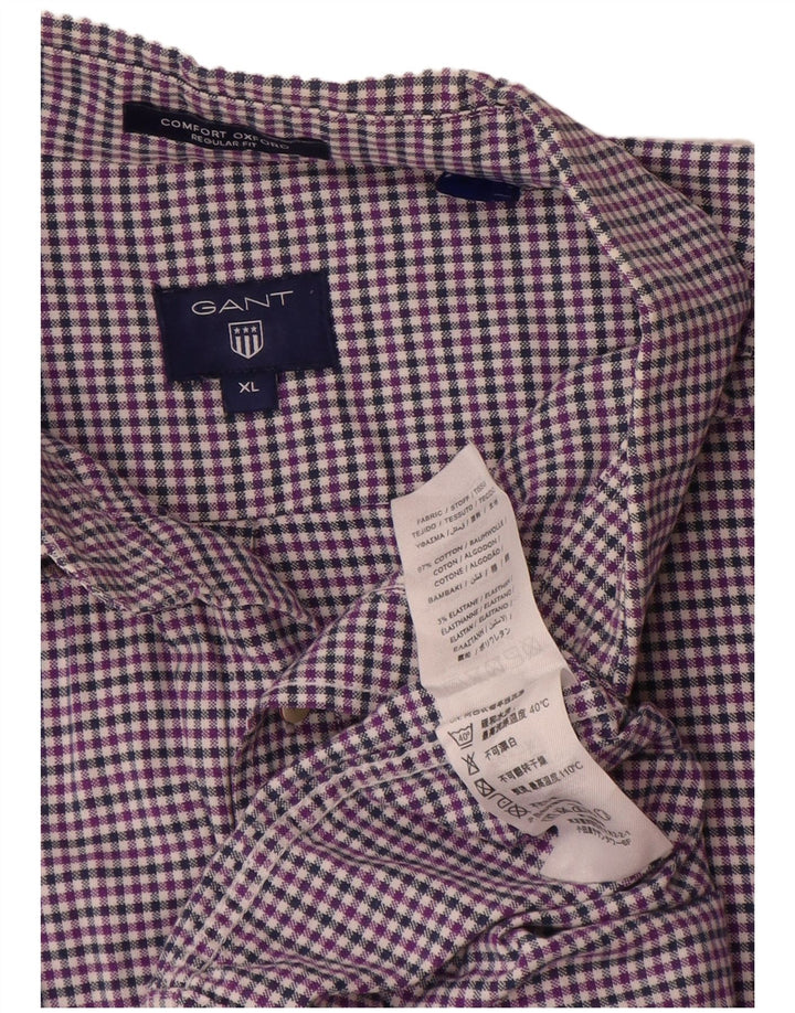 Gant Herre Regular Fit skjorte XL Lilla Gingham Cotton