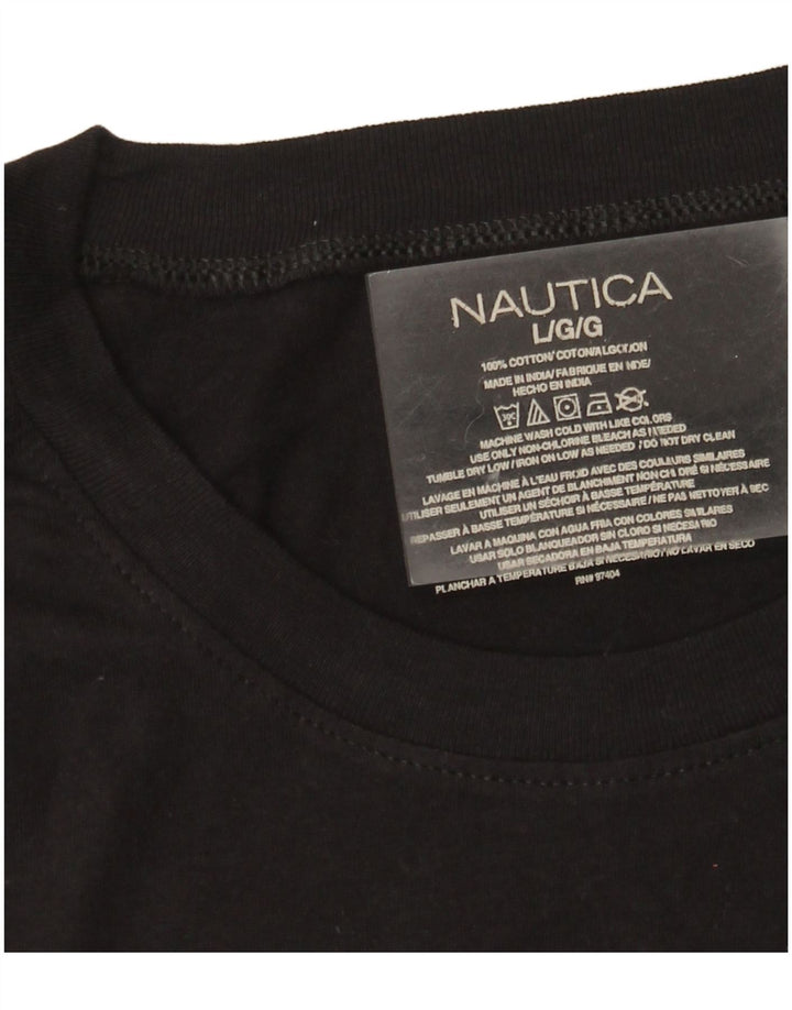 Nautica Herre T-Shirt Top Stor Sort Bomuld