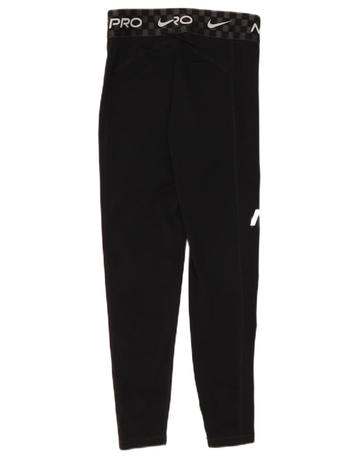 Nike Dame Dri Fit Graphic Crop Leggings UK 8 Small Black