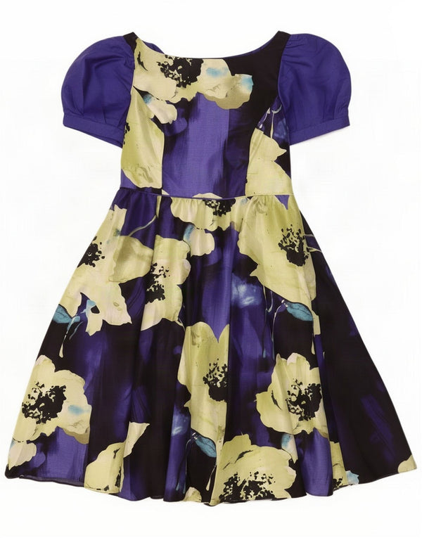 Monsoon Dame A-Line Kjole UK 12 Medium Multicolored Floral Polyester
