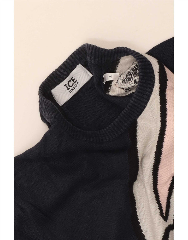 Iceberg Herre Bugs Bunny Grafisk Crew Neck Jumper Sweater Medium Navy Blue