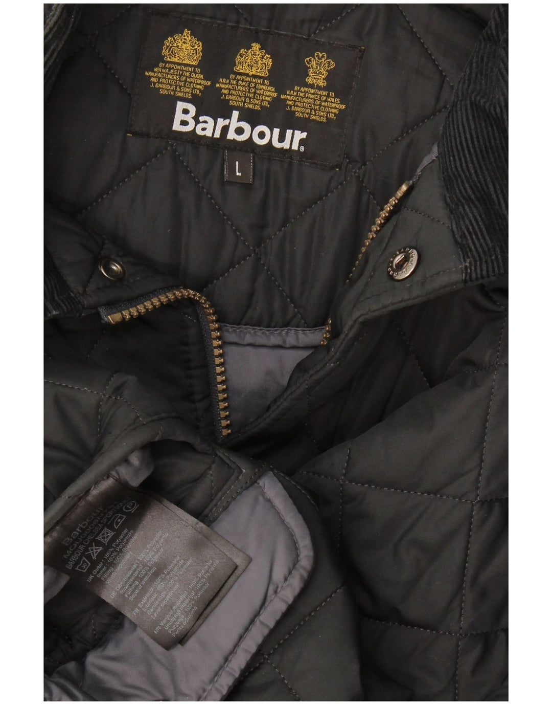 Barbour Herre quiltet jakke UK 40 Stor sort polyester