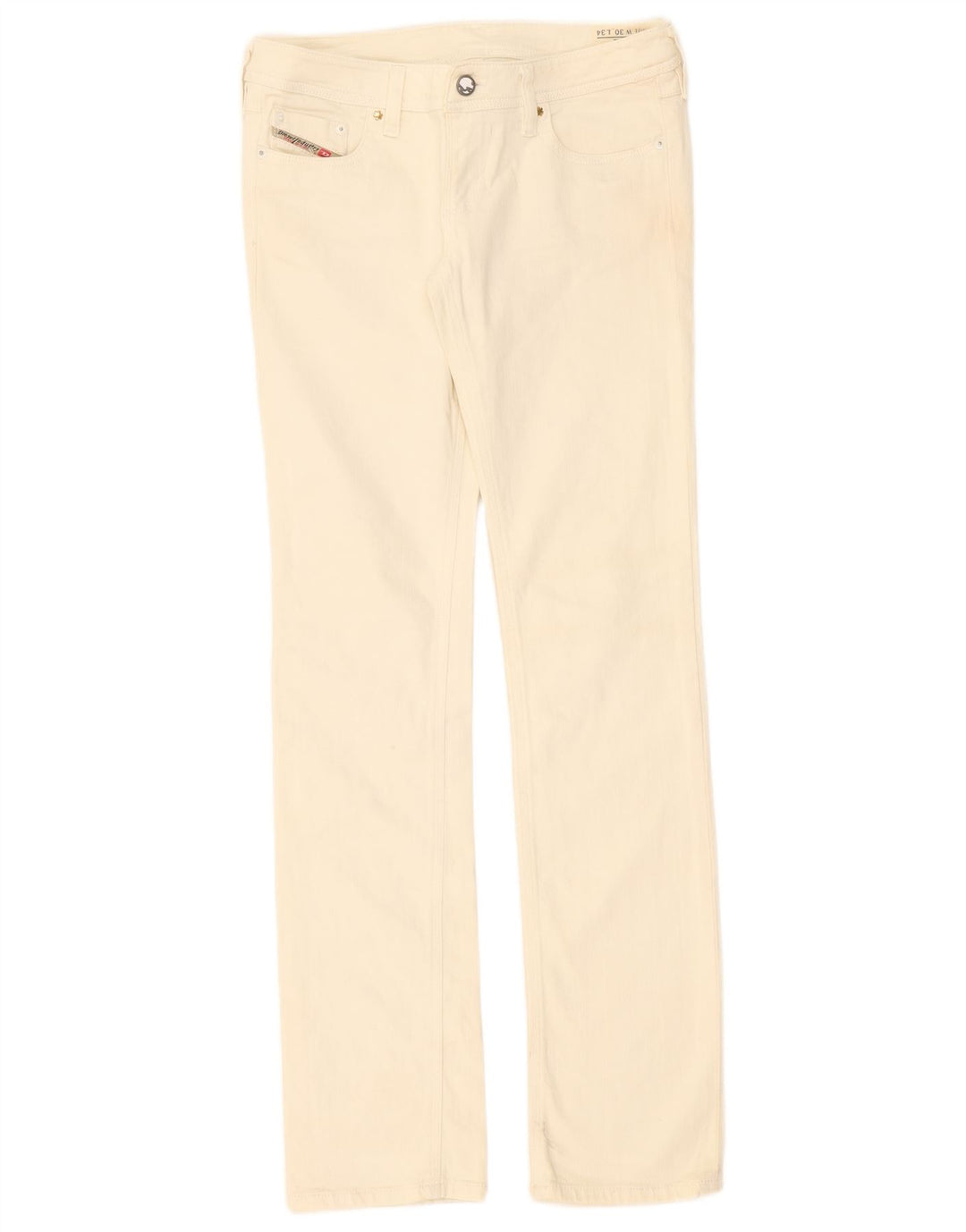 Diesel Dame Lowky Slim Jeans W30 L34 Off White Bomuld