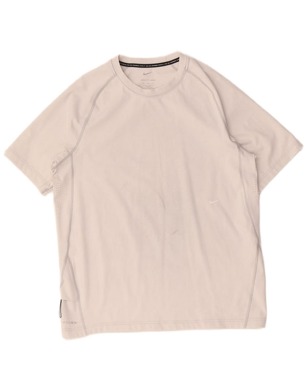Nike herre Dri Fit T-shirt top mellemgrå polyester