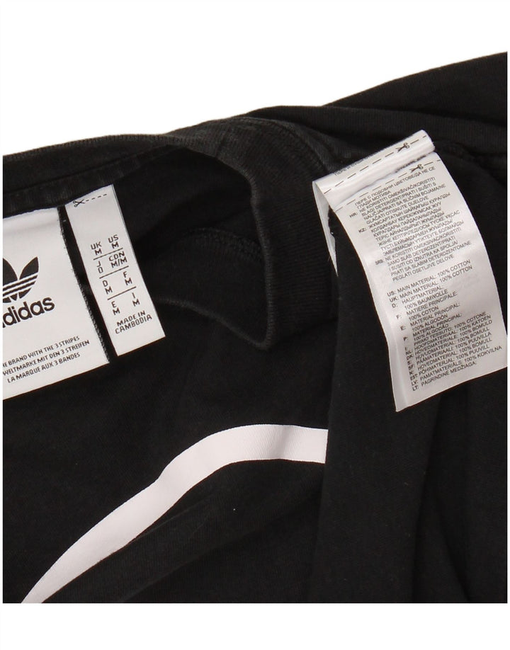 Adidas Herre grafisk T-shirt Top Medium Sort Bomuld