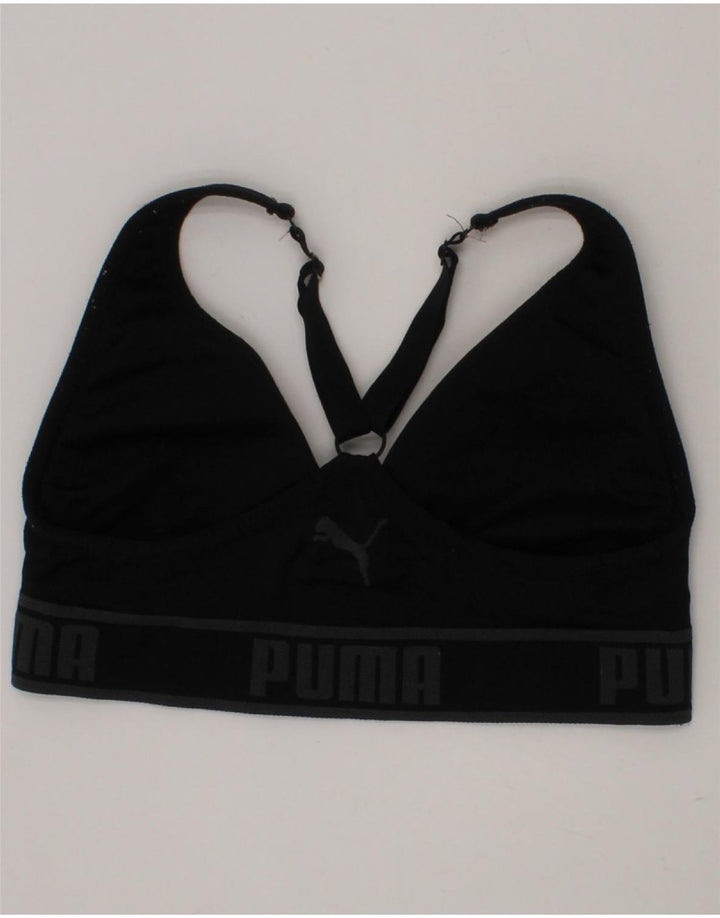 PUMA Womens Graphic Sport Bra Top UK 12 Medium Black Polyamide Vintage Puma and Second-Hand Puma from Messina Hembry 