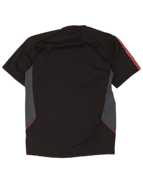 Adidas Herre Climalite T-Shirt Top Lille Sort Colourblock Polyester