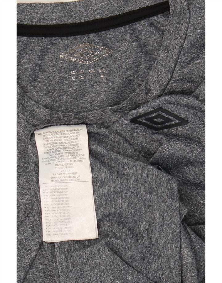 Umbro Herre T-Shirt Top Medium Grey Flecked Polyester