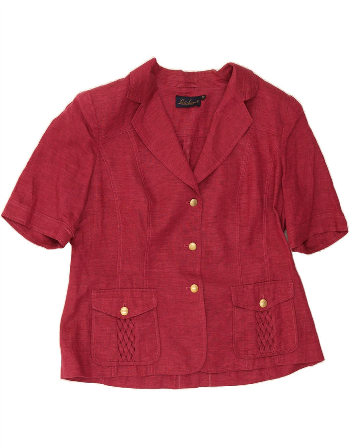 LUISA SPAGNOLI Womens Short Sleeve 3 Button Blazer Jacket IT 50 XL Red Vintage Luisa Spagnoli and Second-Hand Luisa Spagnoli from Messina Hembry 