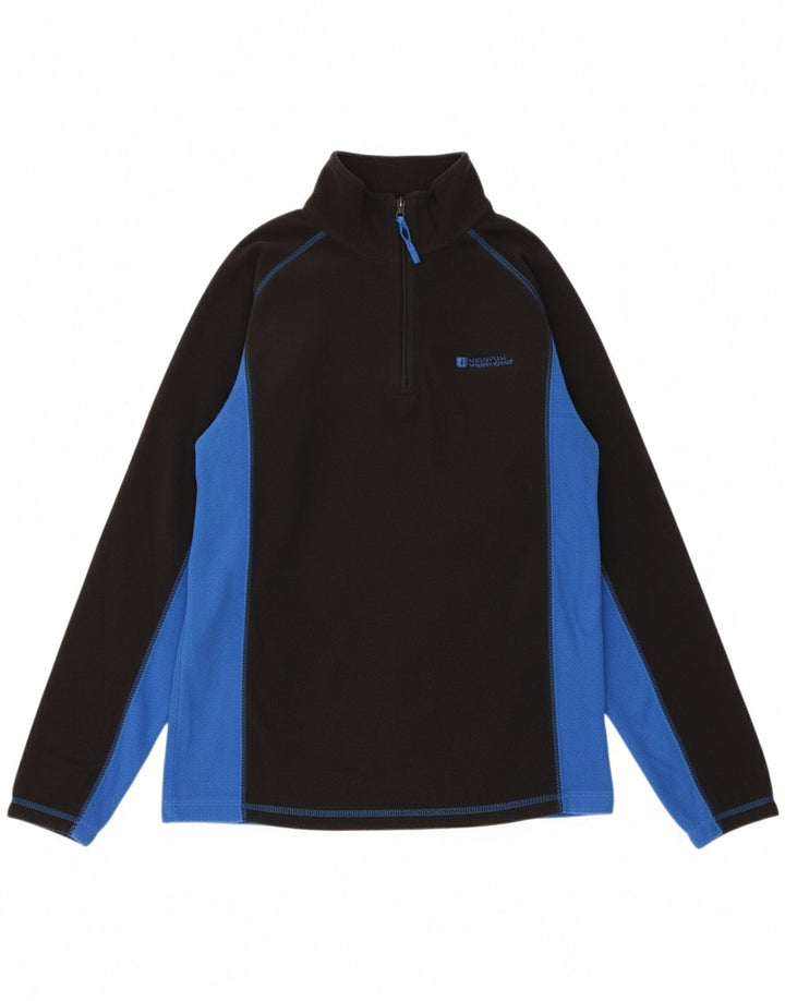 MOUNTAIN WAREHOUSE Boys Fleece Jumper 12-13 Years Black Colourblock