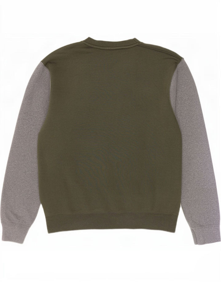 Nike Herre grafisk sweatshirt Jumper Medium Khaki Colourblock Bomuld