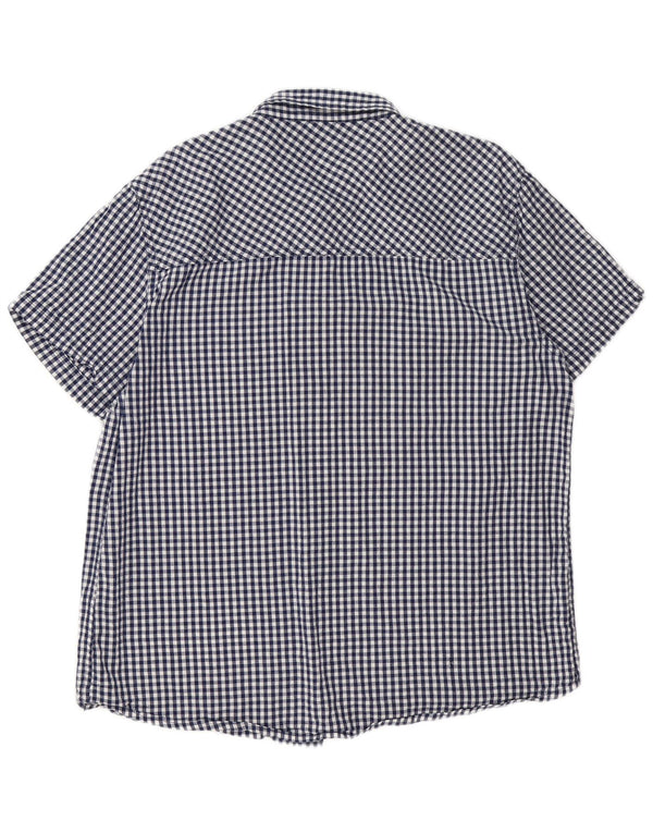 Mountain Warehouse Herre kortærmet skjorte 2XL marineblå Gingham Cotton