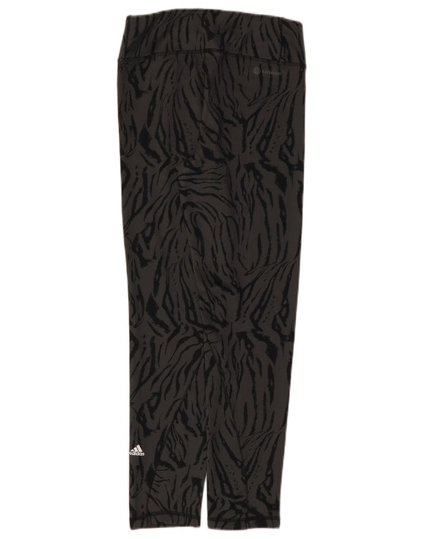 Adidas Pige Leggings 13-14 År Grå Animal Print Polyester