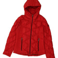 MICHAEL KORS Womens Hooded Padded Jacket UK 10 Small Red Argyle/Diamond Vintage Michael Kors and Second-Hand Michael Kors from Messina Hembry 