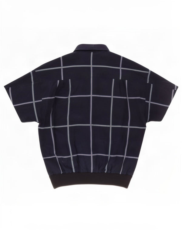 Vintage kortærmet herretrøjetrøje størrelse 38 Medium Navy Blue Check