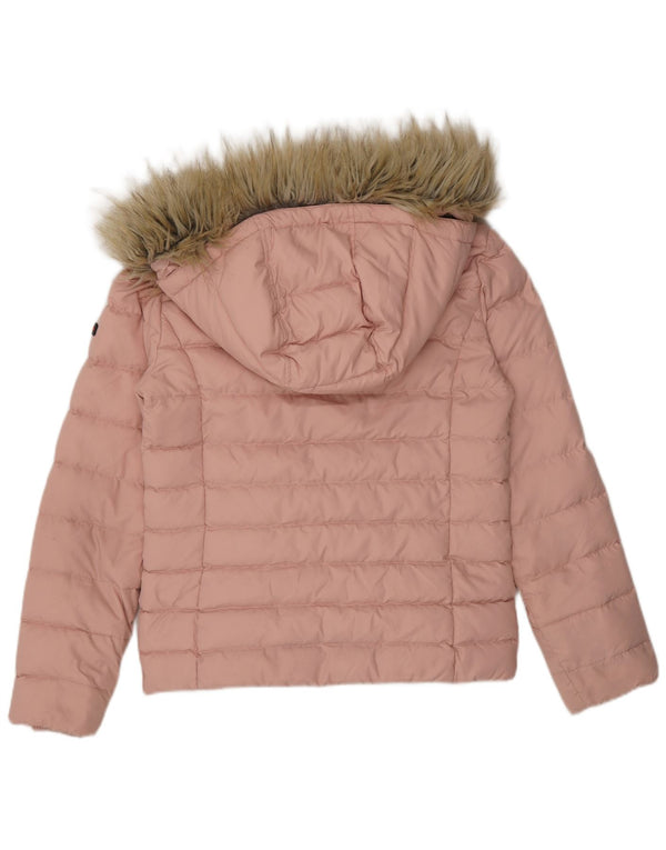 Tommy Hilfiger, polstret hættejakke til kvinder UK 10 Small Pink Polyester