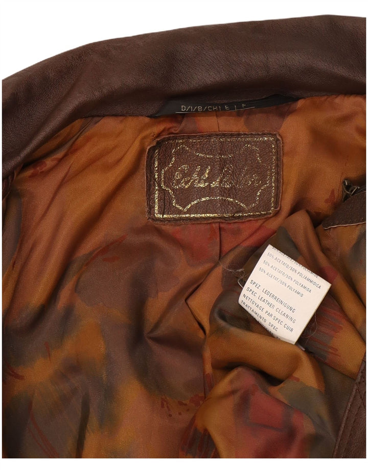 Vintage Herre Læderjakke UK 38 Medium Brun Læder Retro