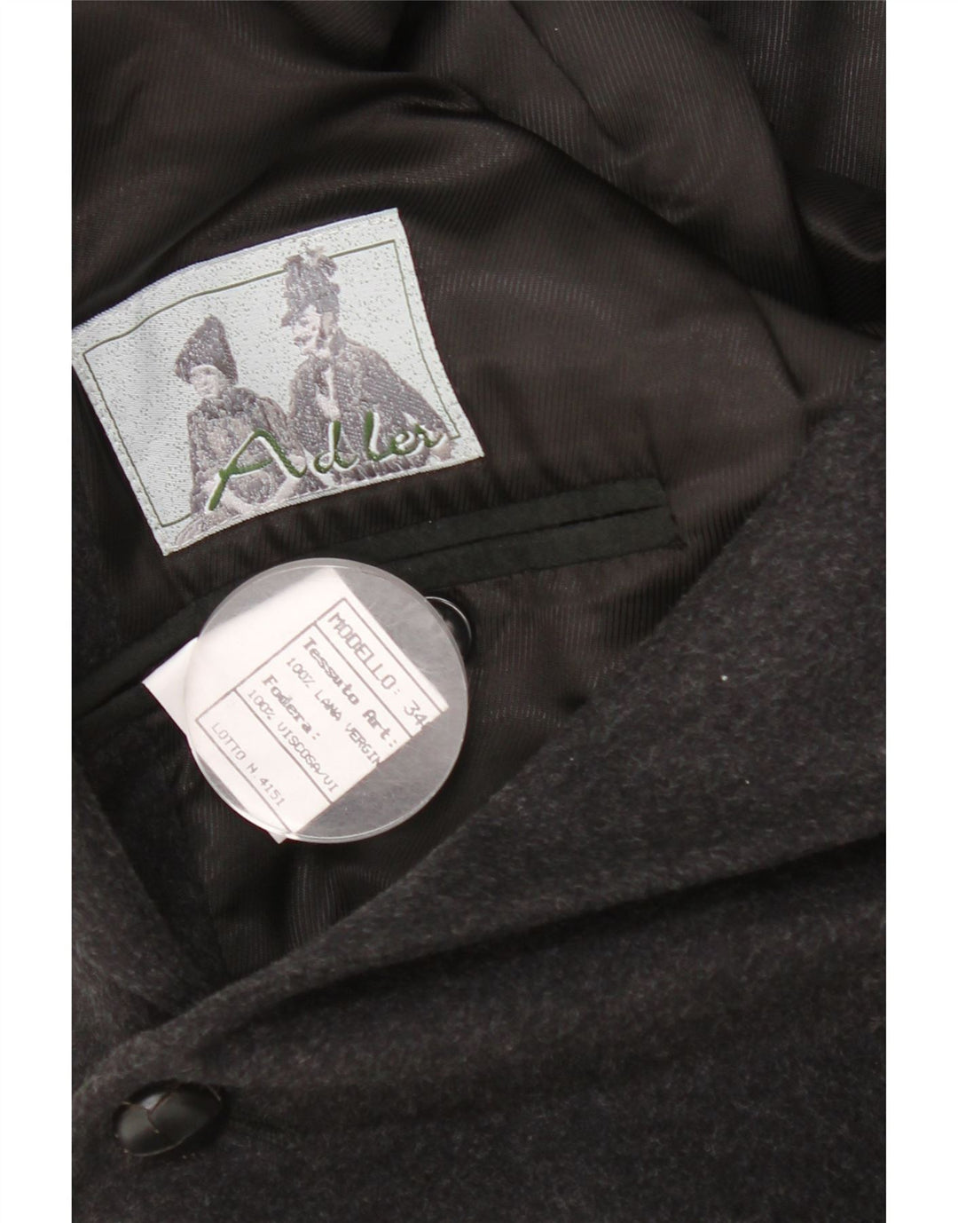 Adler Herre 3-knaps blazerjakke EU 54 2XL Grå Virgin Wool