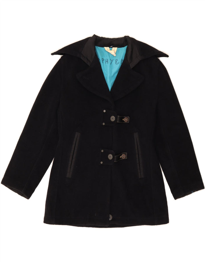 MURPHY & NYE Womens Overcoat UK 16 Large Black Wool Vintage Murphy & Nye and Second-Hand Murphy & Nye from Messina Hembry 
