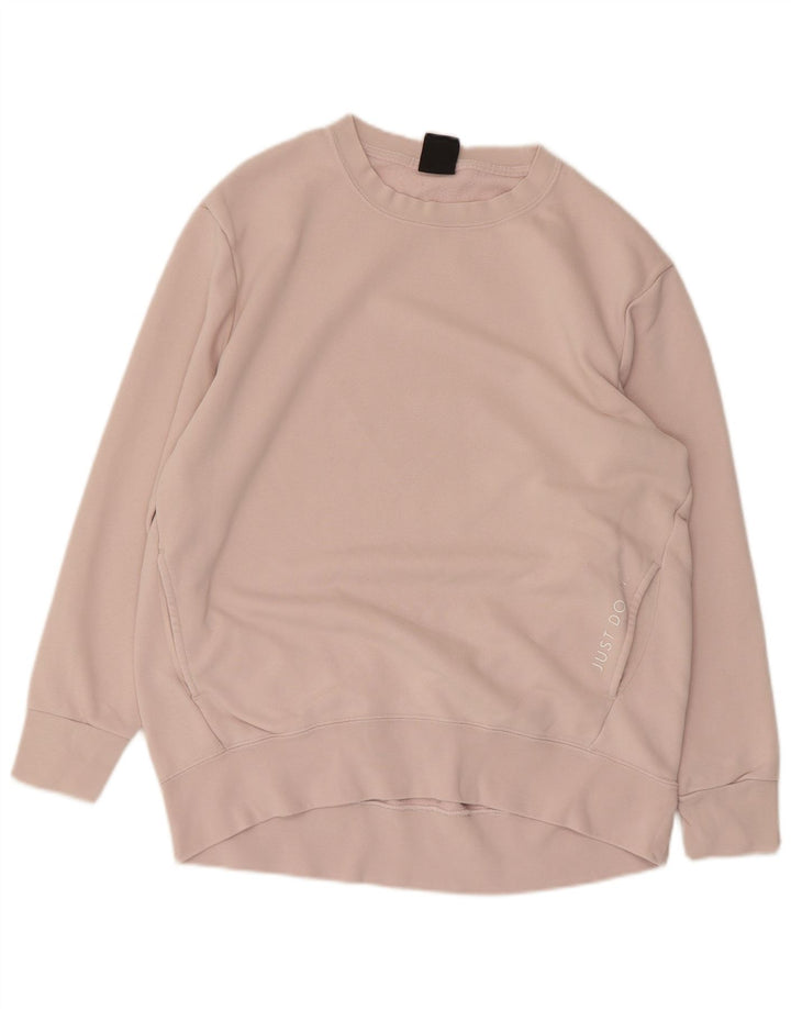 NIKE Womens Dri Fit Sweatshirt Jumper UK 10 Small Pink Cotton