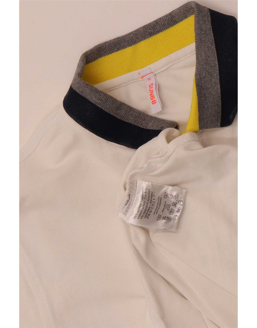 Sun68 Boys Polo Shirt 11-12 År Hvid Bomuld