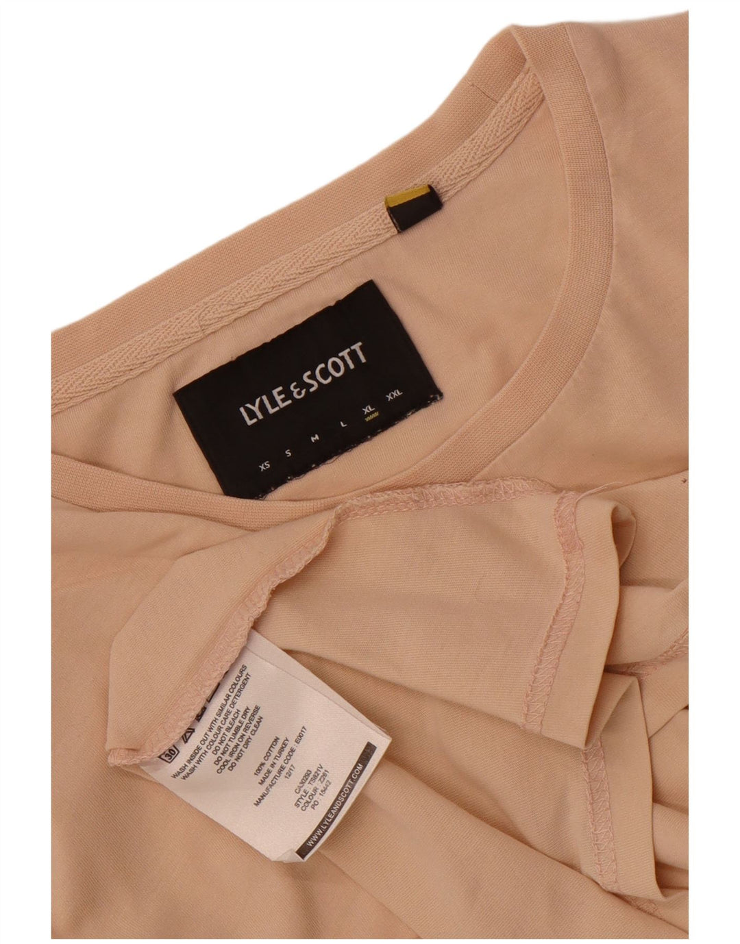 Lyle & Scott Herre T-Shirt Top XL Beige Bomuld